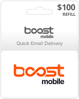 $100 Boost Mobile Prepaid Gift Card
