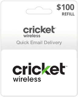 $100 Cricket Wireless Prepaid Gift Card