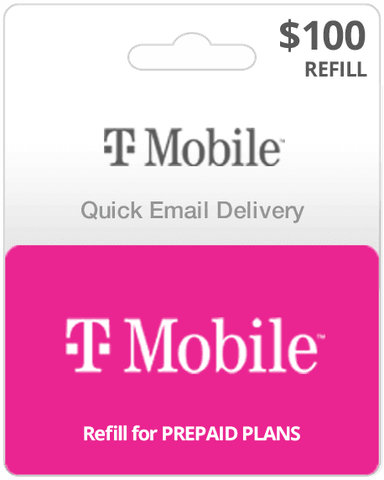 $100 T-Mobile Prepaid Gift Card