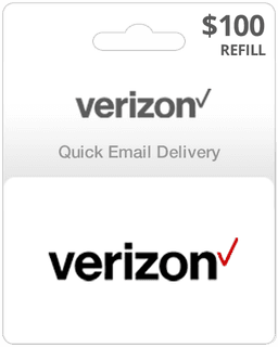 $100 Verizon Prepaid Gift Card